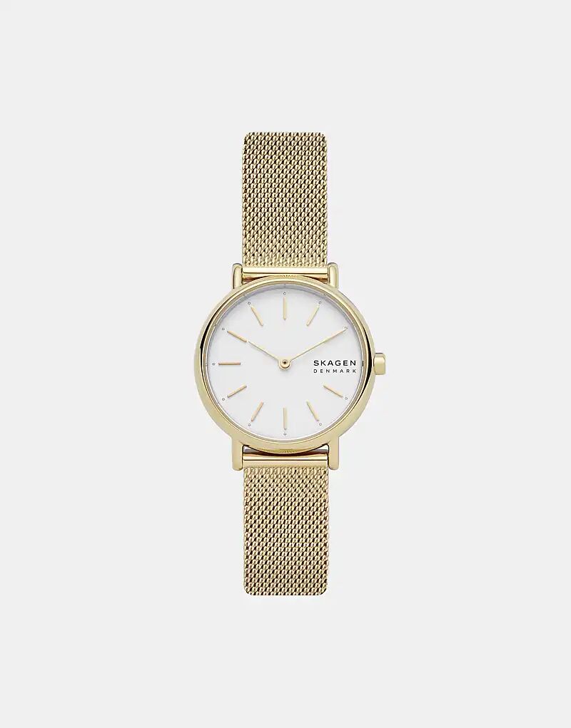 

Женские часы Skagen Signatur Lille Slim с двумя стрелками, из нержавеющей стали золотистого оттенка — ЗОЛОТО