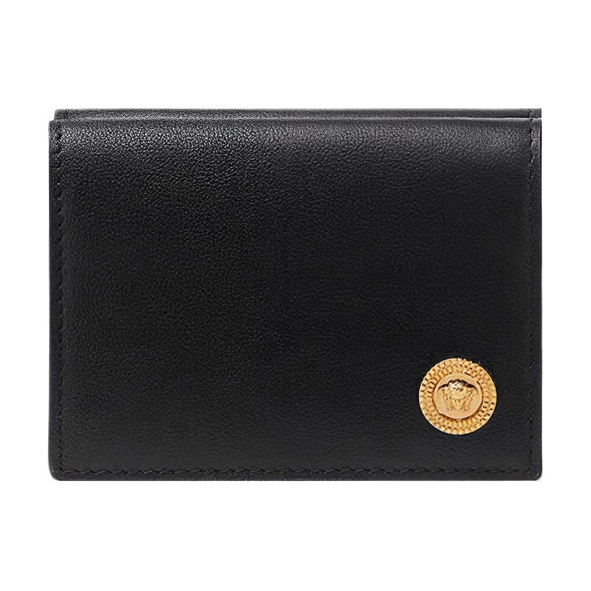 

VERSACE Кошелек MEDUSA BIGGIE Series из зернистой телячьей кожи, черный, для мужчин