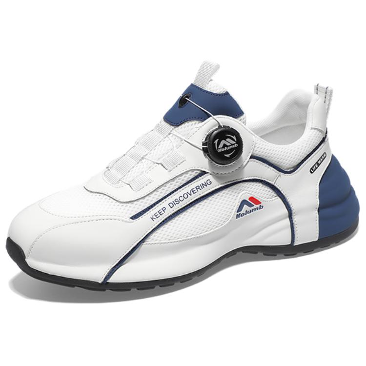 

Kolumb Нескользящие и износостойкие водостойкие низкие повседневные туфли для мужчин, белые и синие