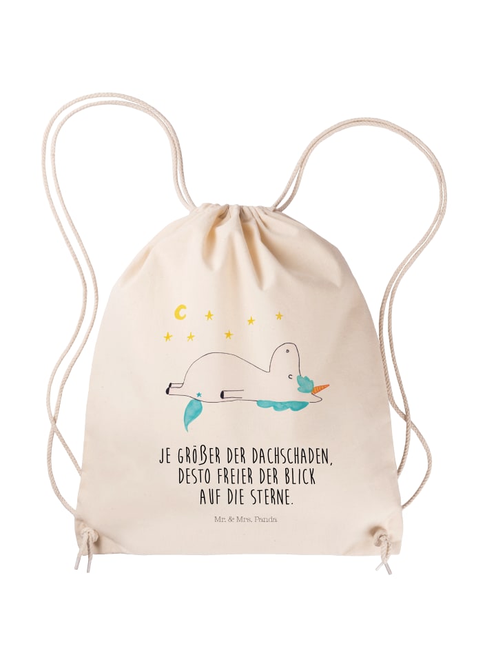 

Спортивная сумка Звездное небо с надписью Единорог кремового цвета Mr. & Mrs. Panda