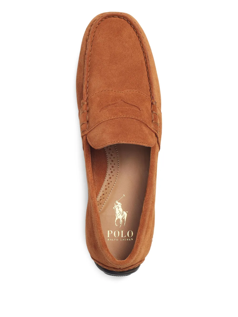 Кожаные лоферы POLO RALPH LAUREN, оранжевый — фото 4