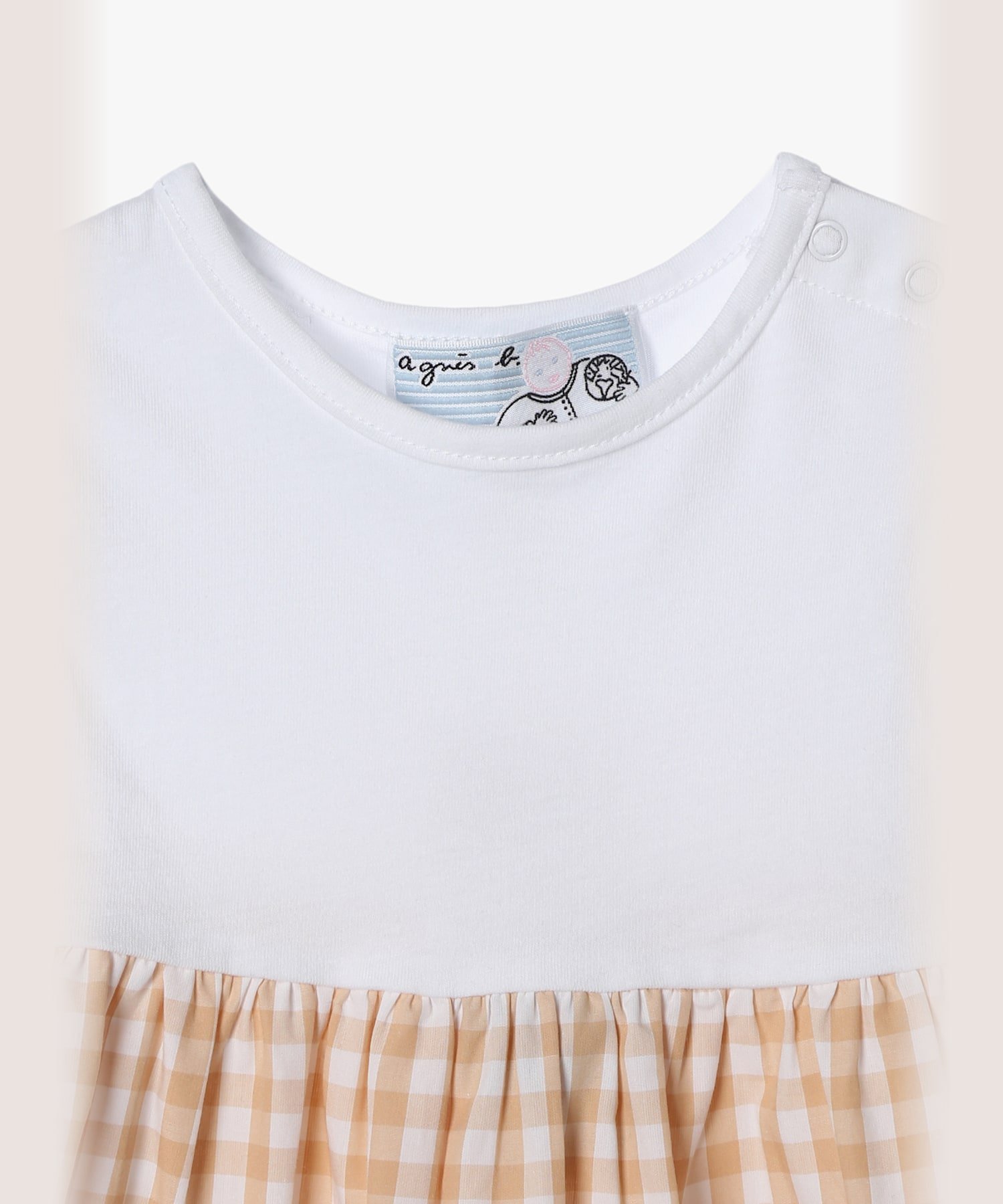 Детские короткие хлопковые трусики в клетку Agnes b. ENFANT, Brown — фото 3