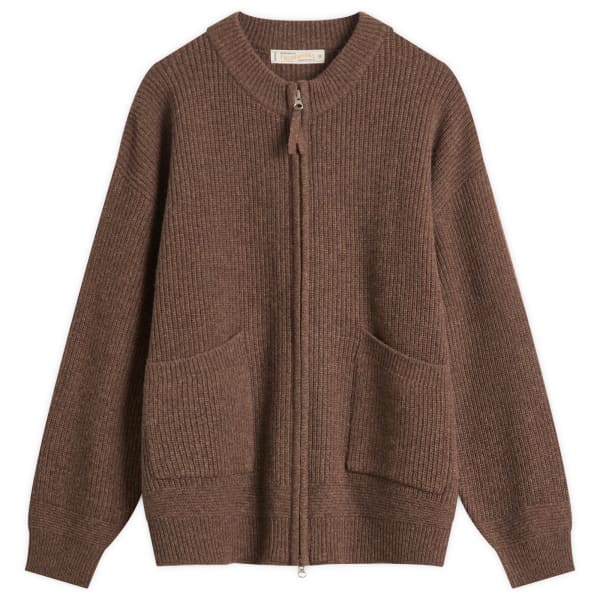 

Кардиган на молнии из шерстяной палубы Frizmworks, Choco Brown