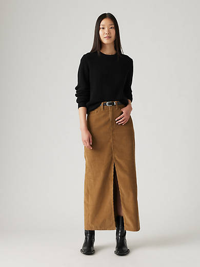 

Юбка-колонна из вельвета длиной до щиколотки Levi's, цвет Ermine - Brown