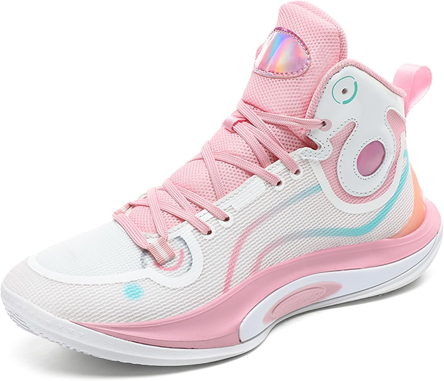 

Мужские баскетбольные кроссовки, баскетбольные кроссовки с высоким голеностопом и поддержкой свода стопы, мужские модные кроссовки, баскетбольные кроссовки, боевые баскетбольные кроссовки Vtiao, розовый