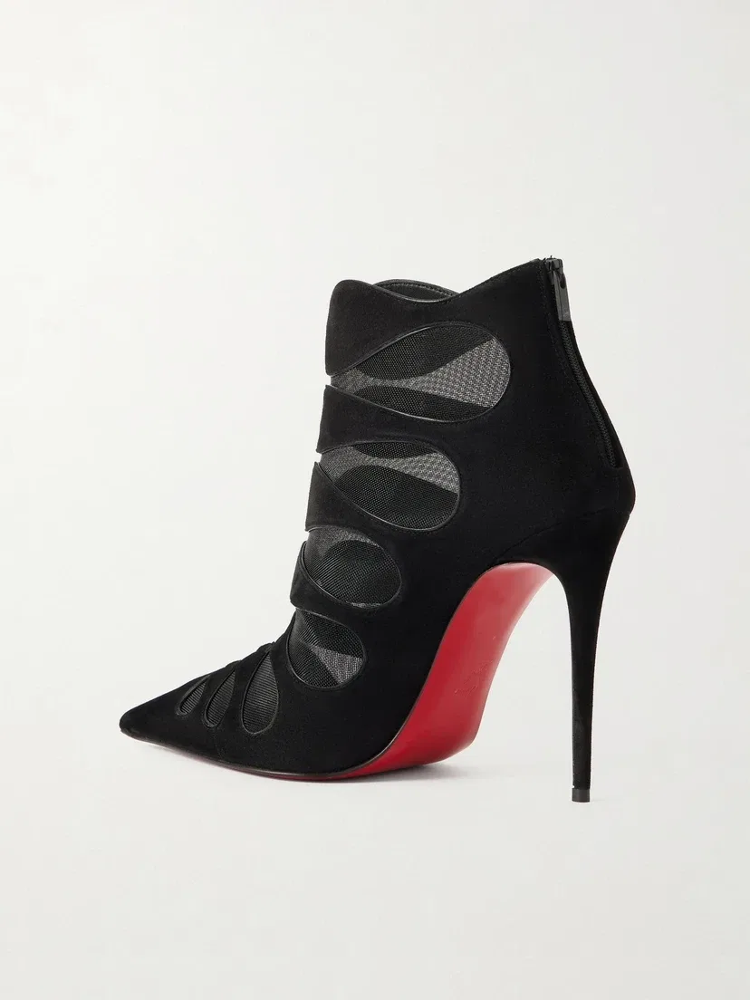 Circus Max 100 сетчатые и замшевые ботильоны Christian Louboutin, черный — фото 3