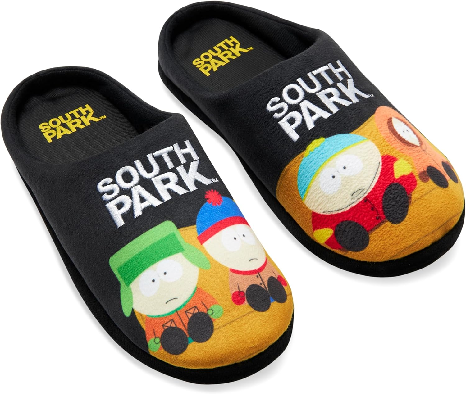 

Мужские домашние тапочки South Park с открытой пяткой, нескользящие и уютные- забавный подарок для мужчин, черный