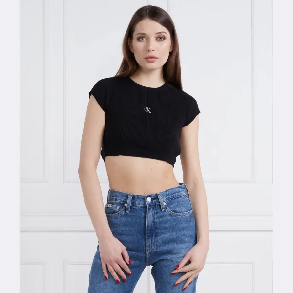 Облегающий топ с открытой спиной и завязками Calvin Klein, черный — фото 2