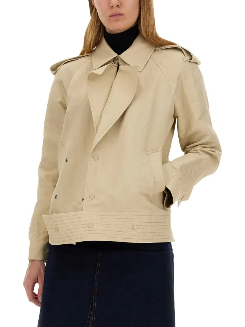 Структурированный двубортный тренч Burberry, Neutrals — фото 4