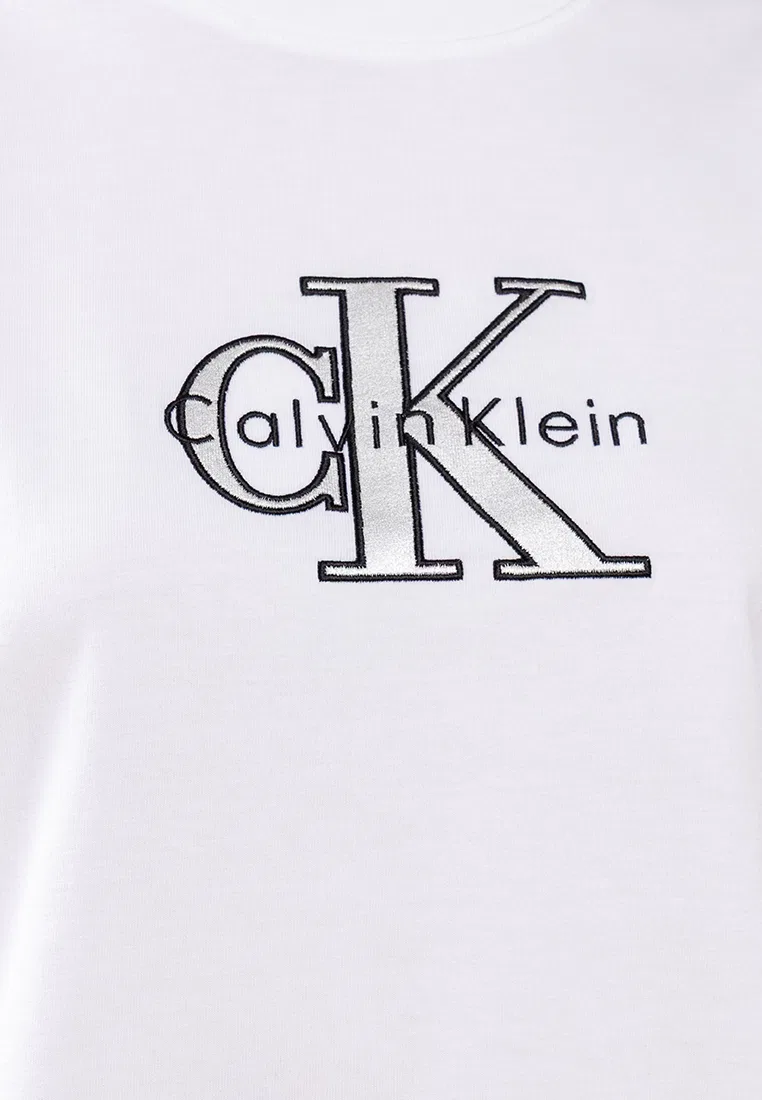 Футболка, с графическим принтом, Calvin Klein Jeans, белый — фото 3
