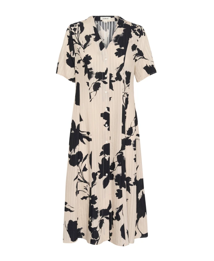 

Двухцветное платье с цветочным принтом и V-образным вырезом Soaked In Luxury, мультиколор