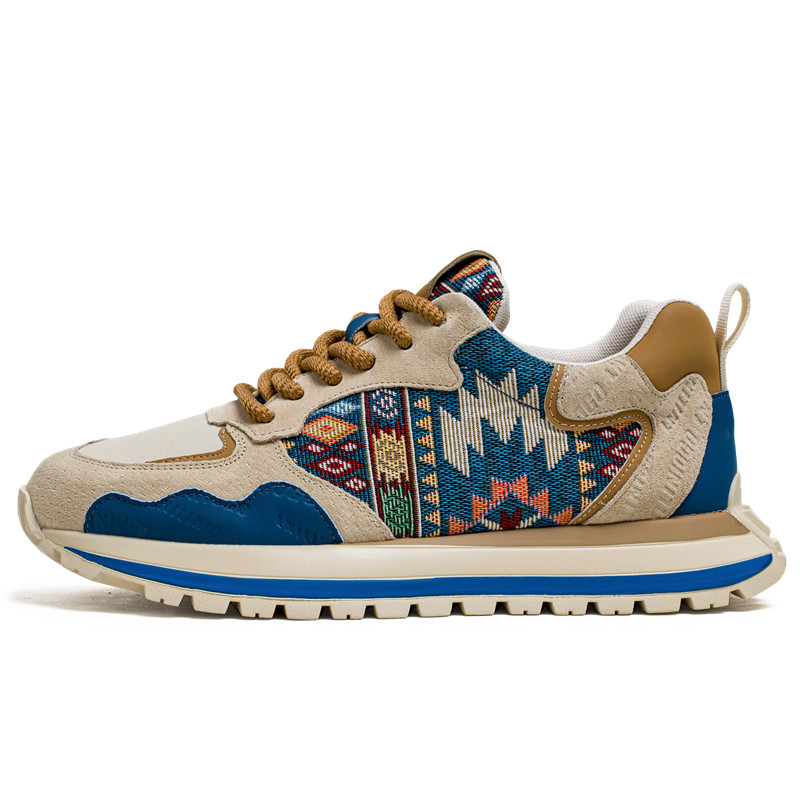 

Grumpy ram Антискользящие износостойкие мужские низкие кеды Casual Blue Red, цвет Blue Red