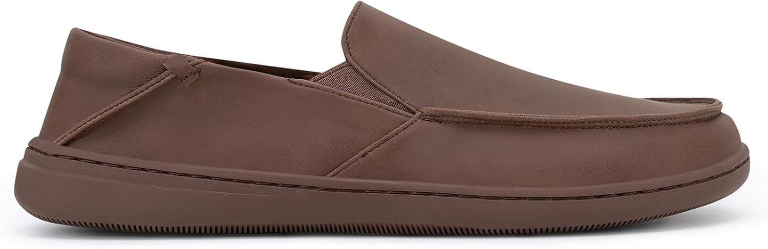 Мужские туфли Pulltop Barefoot с широкой носовой частью - минималистичные туфли-босоножки, кроссовки без каблука, слайпы для ходьбы, противоскользящие, темно-коричневый — фото 4