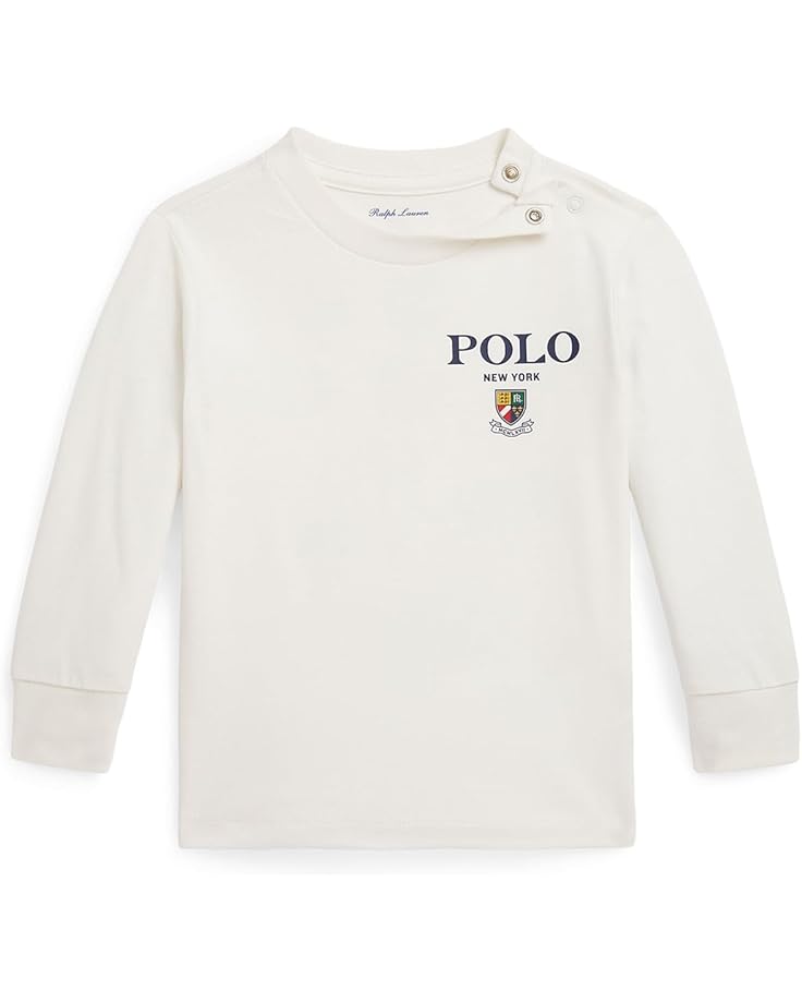 

Футболка Polo Ralph Lauren Kids Cotton Jersey Long-Sleeve Graphic Tee, цвет Nevis