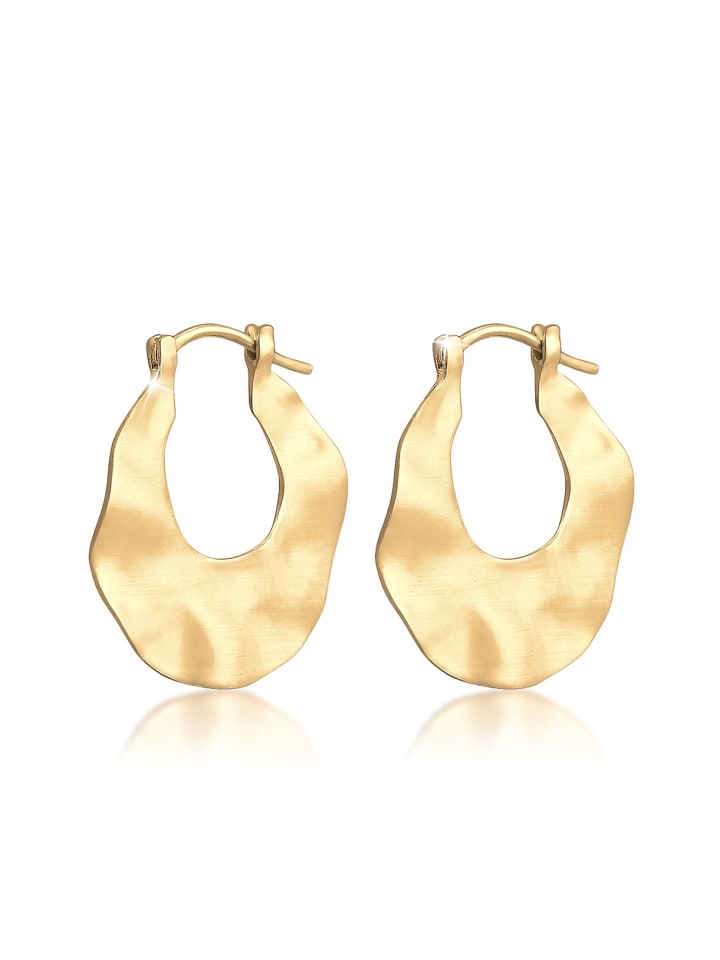 

Elli Серьги из серебра 925 пробы с геометрическим узором и золотыми волнами