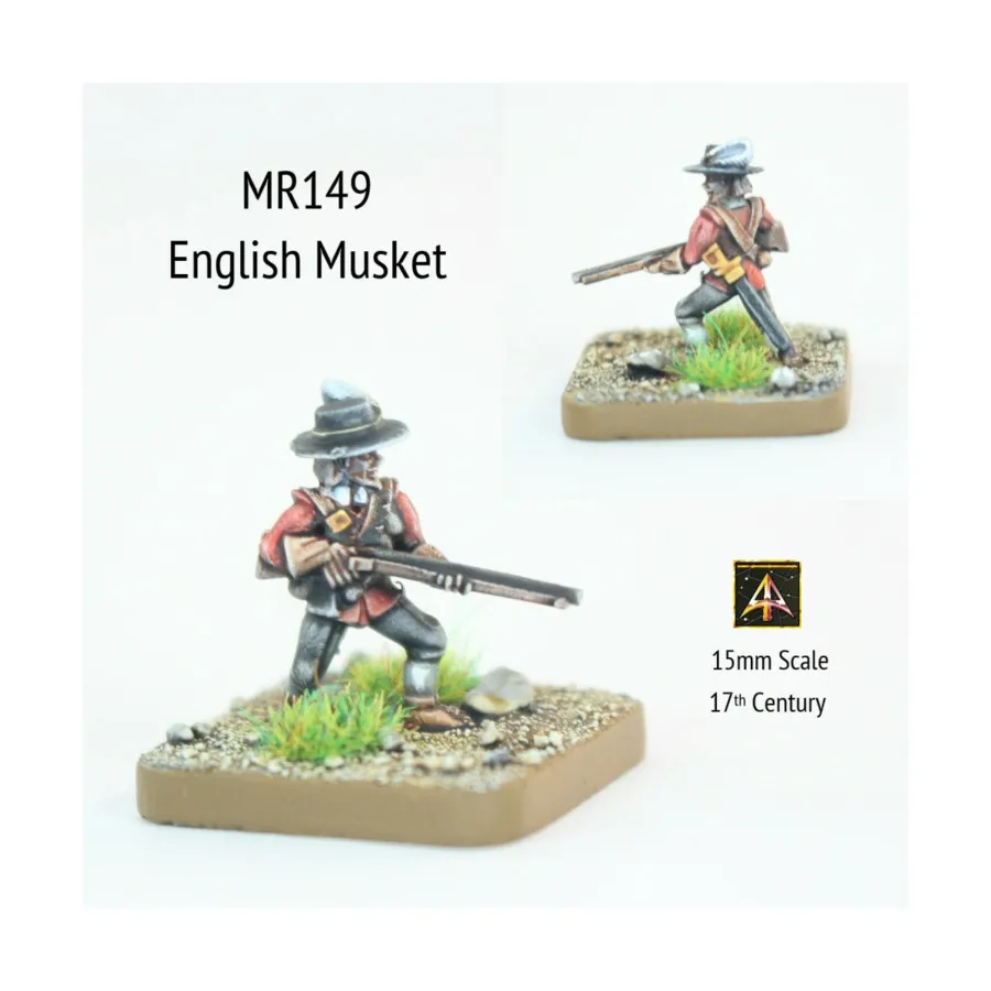 

Английский мушкет в широкой шляпе, Altuos Historical Miniatures - The 17th Century (15mm)