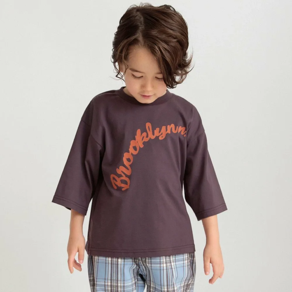 Футболка с бархатным принтом, рукав 6,5 Branshes, brown