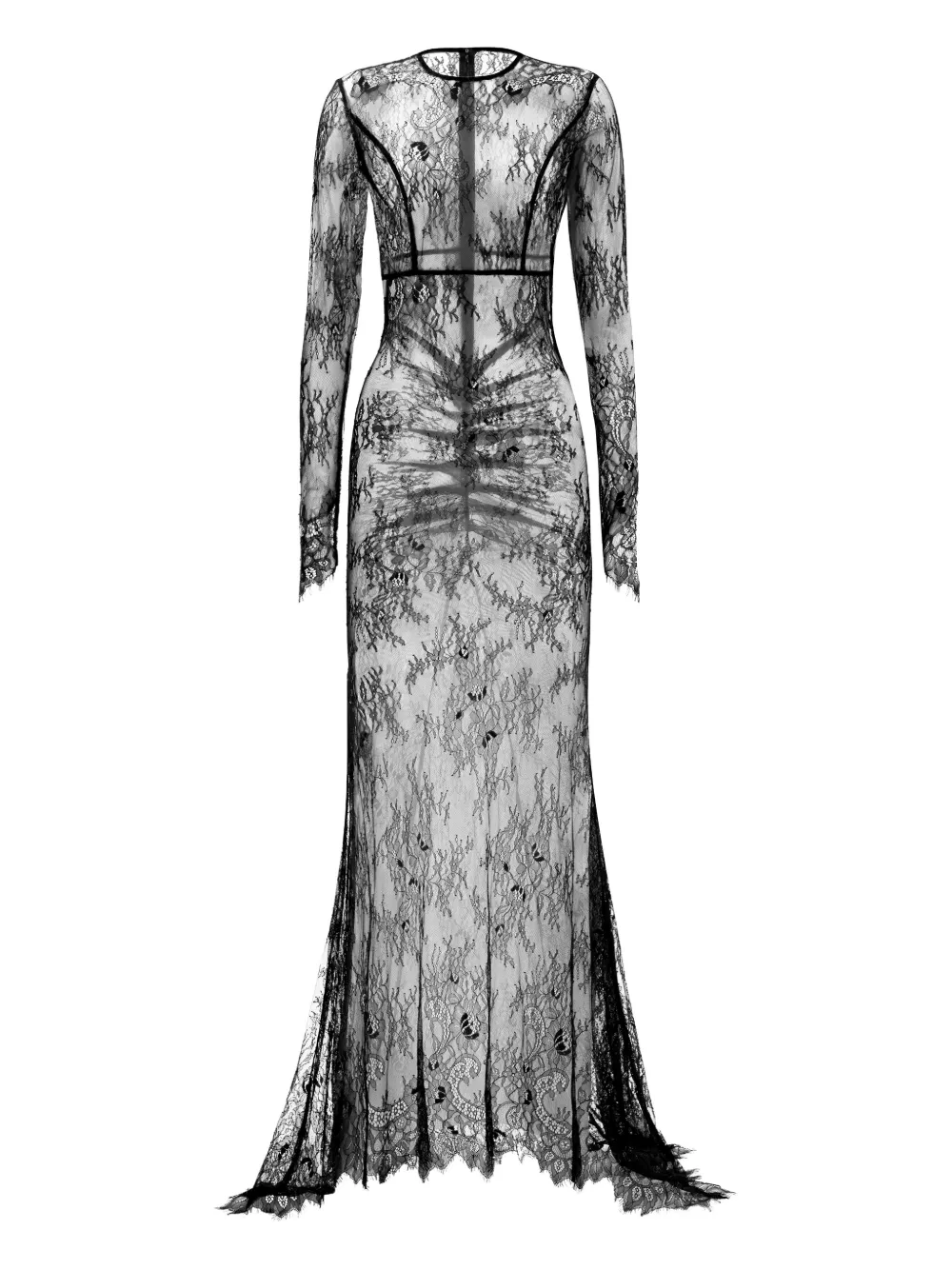 

Кружевное платье макси с длинными рукавами Lika, черный