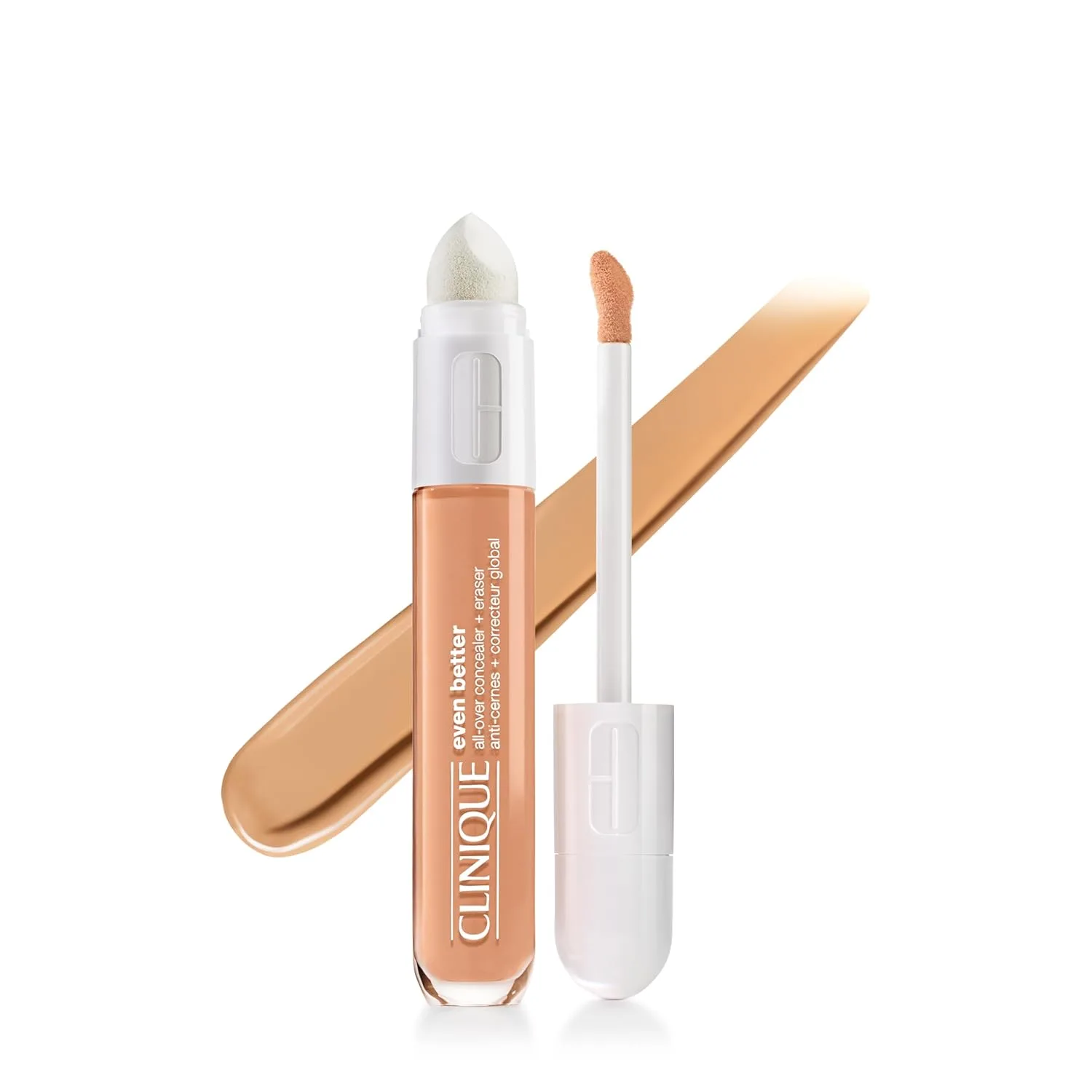 Clinique Even Better All-Over Full Coverage Консилер + Eraser Makeup для темных кругов под глазами | С гиалуроновой кислотой и кофеином | Увлажняющий, осветляющий и снимающий отеки, AT Sand CN 90 - medium, cool-neutral undertones