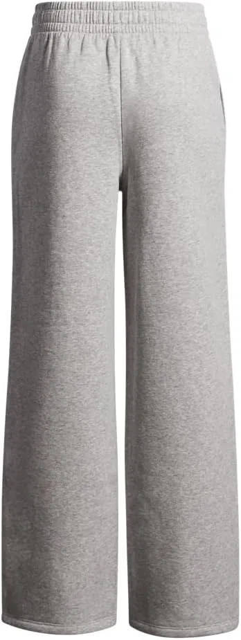 Флисовые брюки прямого кроя Under Armour Rival для девочек, (011) Mod Gray Light Heather//White — фото 2