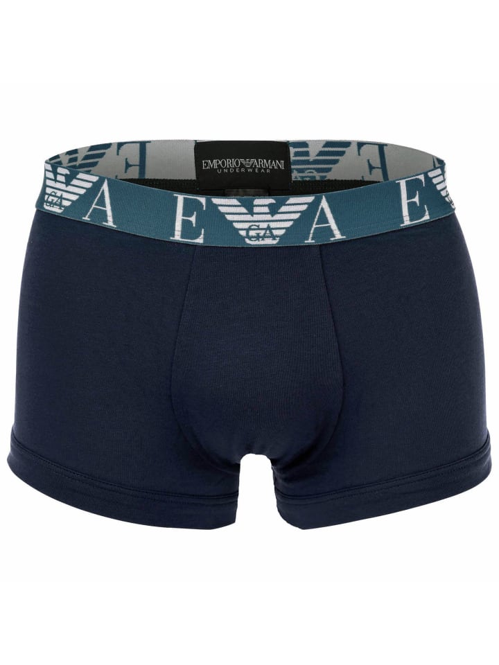 Emporio Armani Комплект из 3 боксерских трусов синего цвета — фото 4