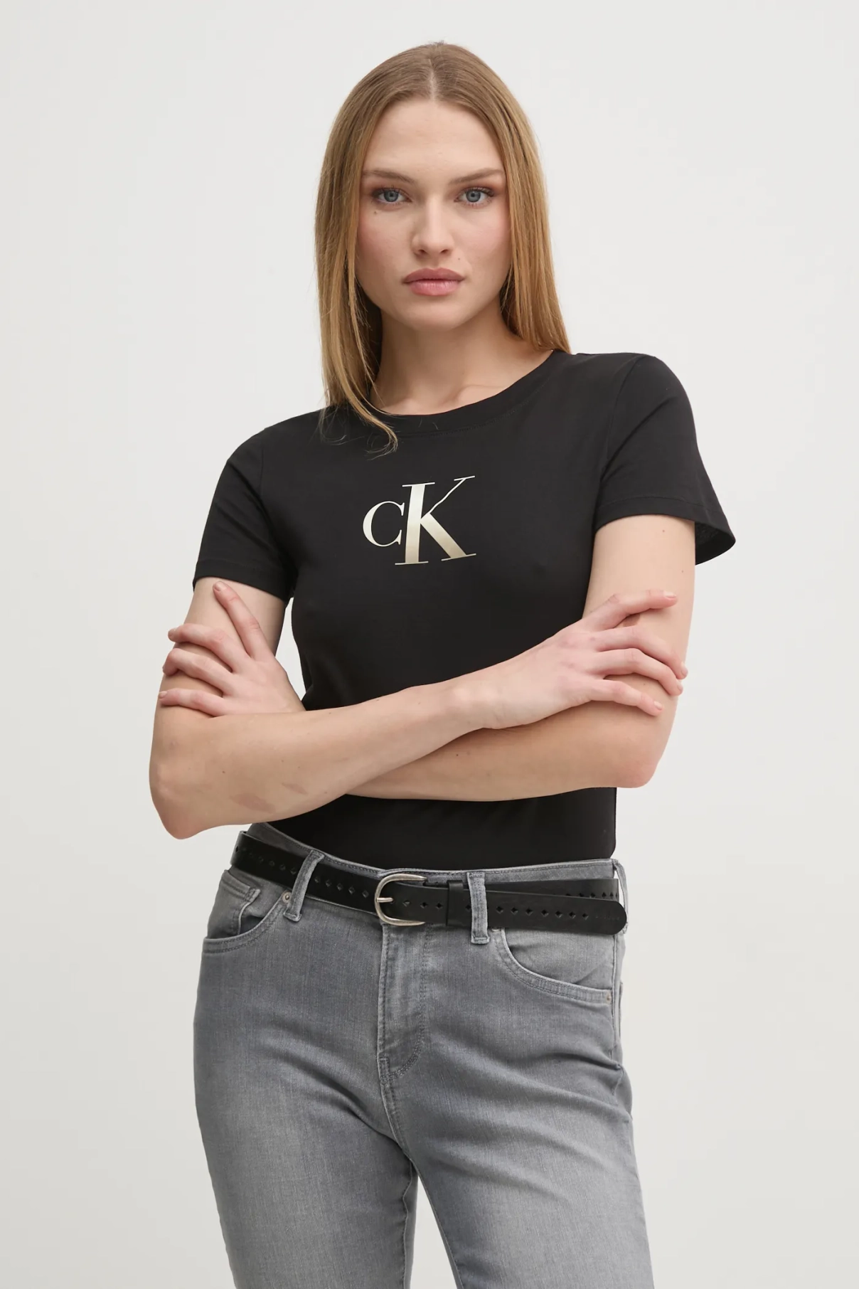 

Хлопковая футболка Calvin Klein Jeans, черный