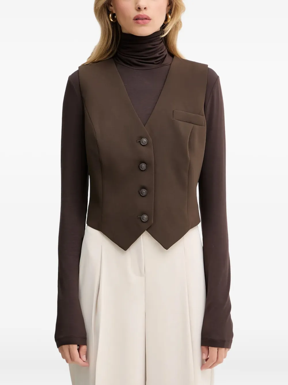 

Жилет с нагрудным карманом Guess Usa, коричневый