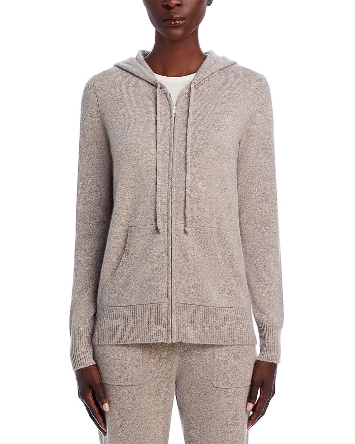 

Толстовка с капюшоном на молнии C by Bloomingdale's Cashmere, коричневый/бежевый