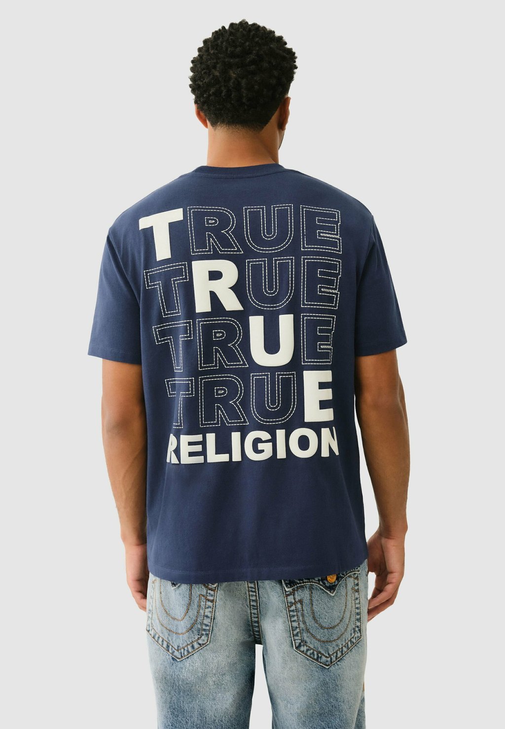 

Футболка с принтом STITCH True Religion, темно-синий