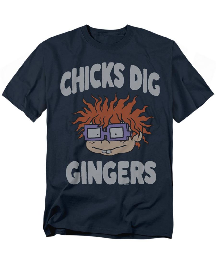 

Мужская футболка Rugrats Chicks Dig Gingers Logovision, Navy, Желтый, Мужская футболка Rugrats Chicks Dig Gingers Logovision, Navy