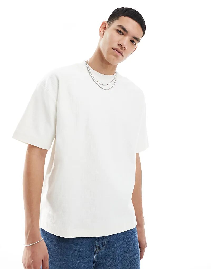 

Футболка с текстурой оттоманка белого цвета Pull&Bear