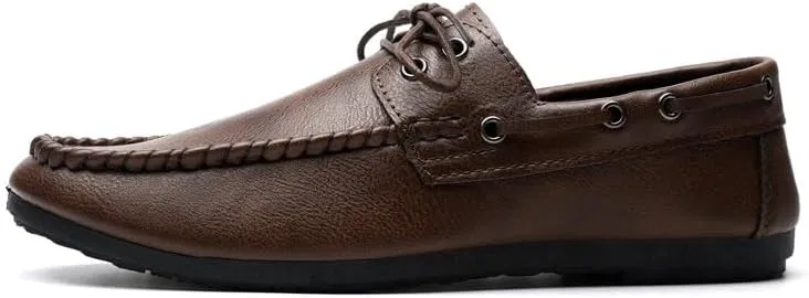 Лоферы мужские, кожа PU, Loafers for Men, коричневый SayfuR — фото 2