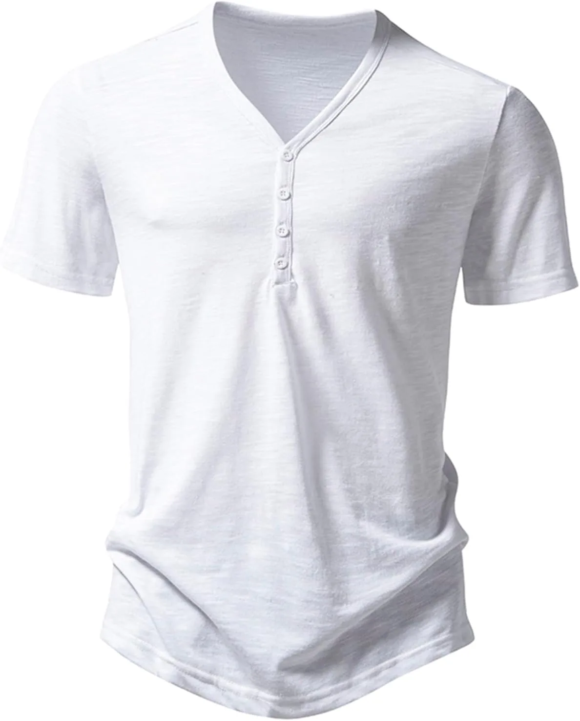 

Мужская хлопковая футболка с коротким рукавом и воротником хенли