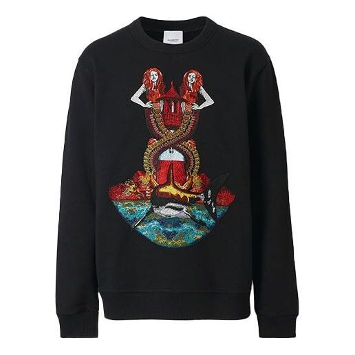 

Толстовка men's printing cotton sports black Burberry, черный