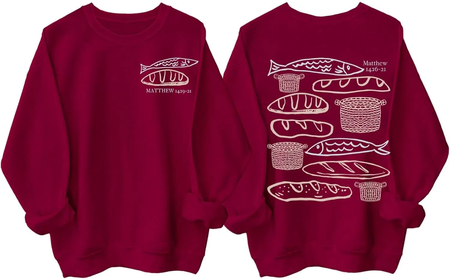 

Толстовка Five Loaves and Two Fish с библейским стихом Matthew 14:19–21 KALRUP