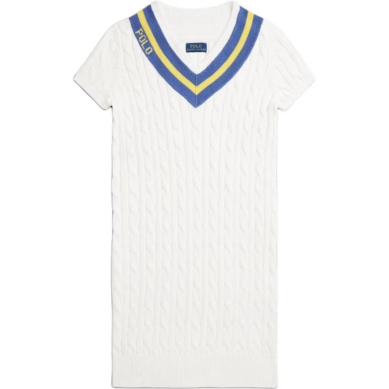 Платье прямого кроя Version Kids' Polo Ralph Lauren, Washed White, Multicolor