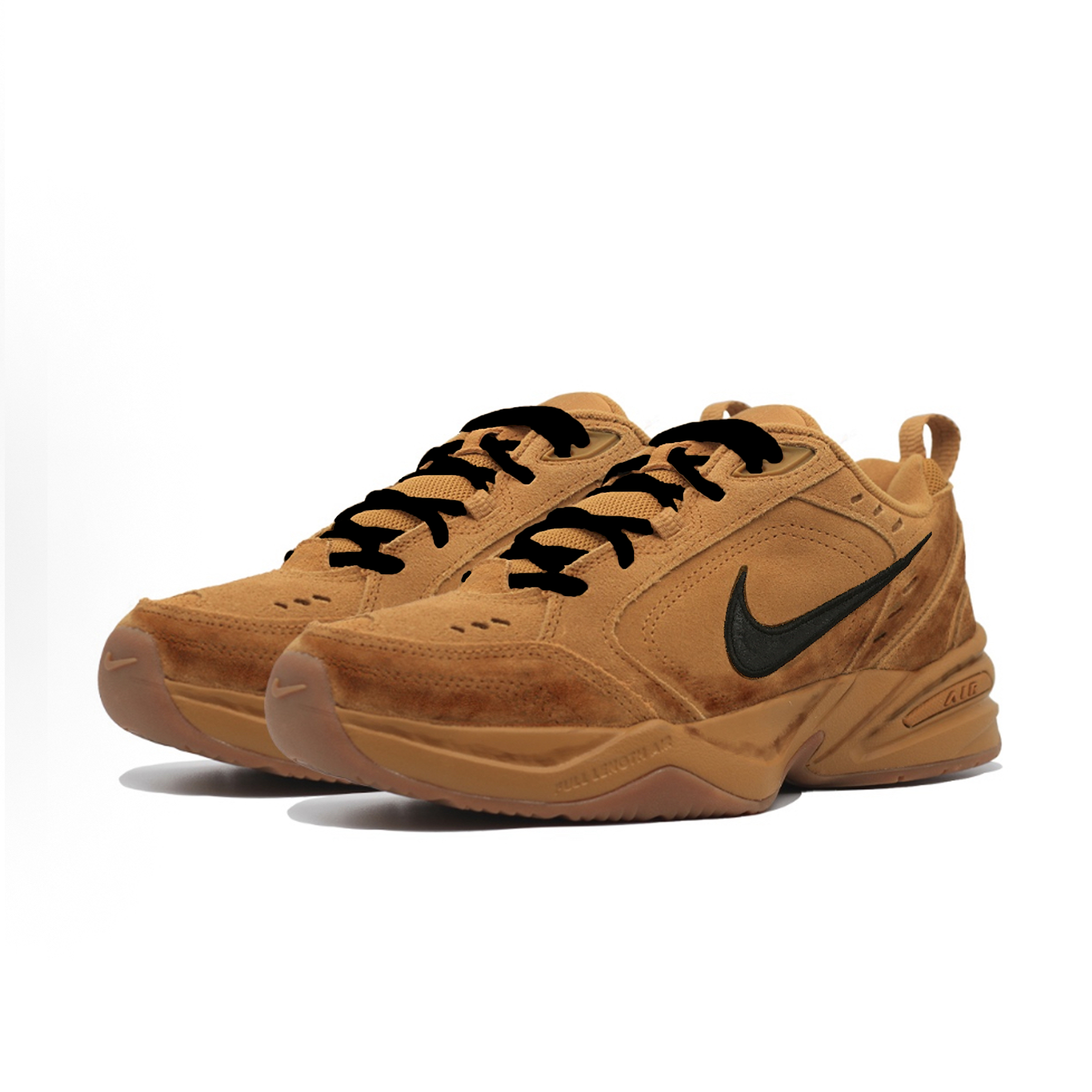 Nike Кроссовки Air Monarch 4 Ruins с амортизацией Maillard Style, износостойкие, низкие, массивные, унисекс, черно-коричневые — фото 3