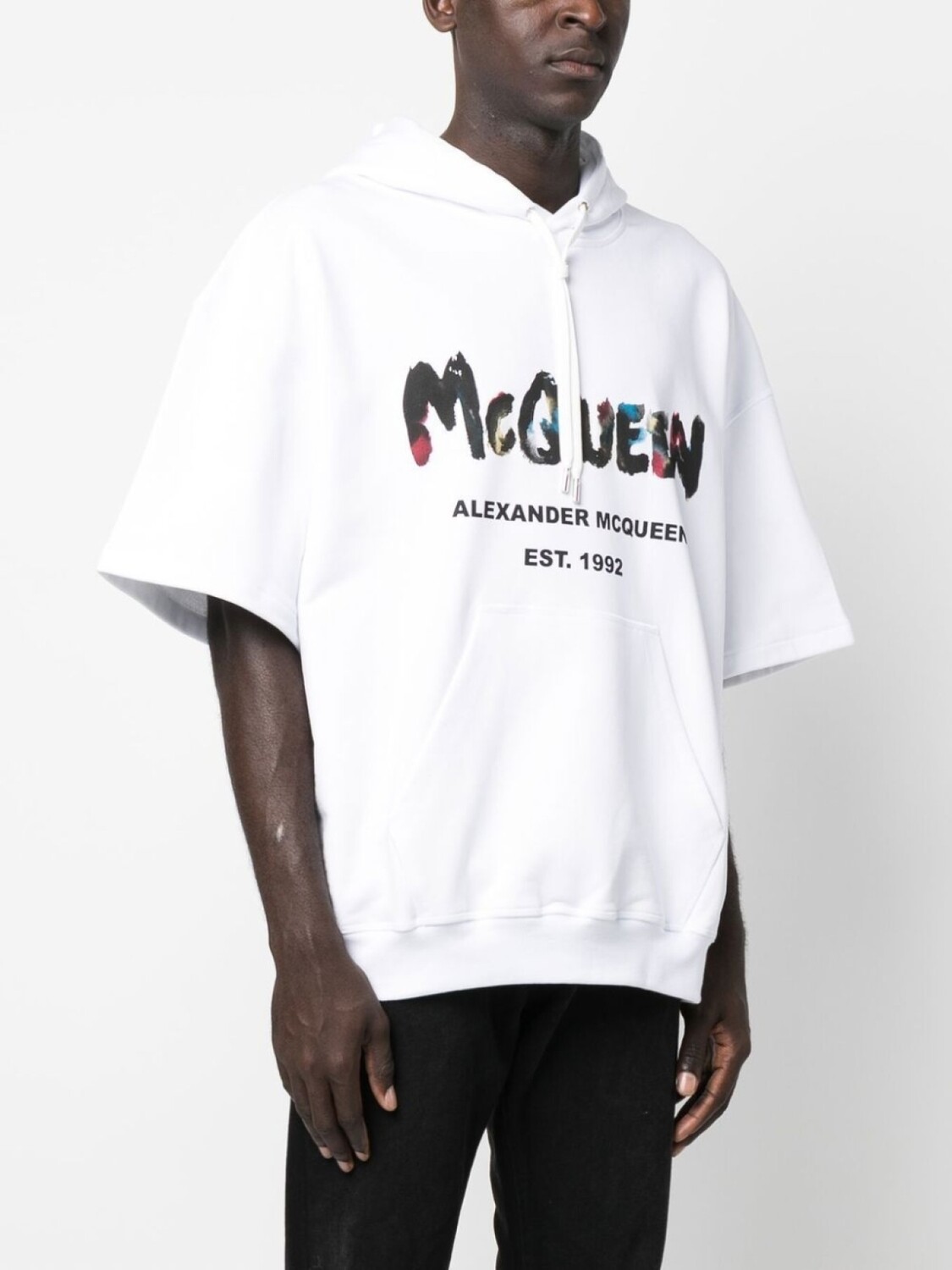 Худи с короткими рукавами и логотипом Alexander McQueen, белый — фото 3