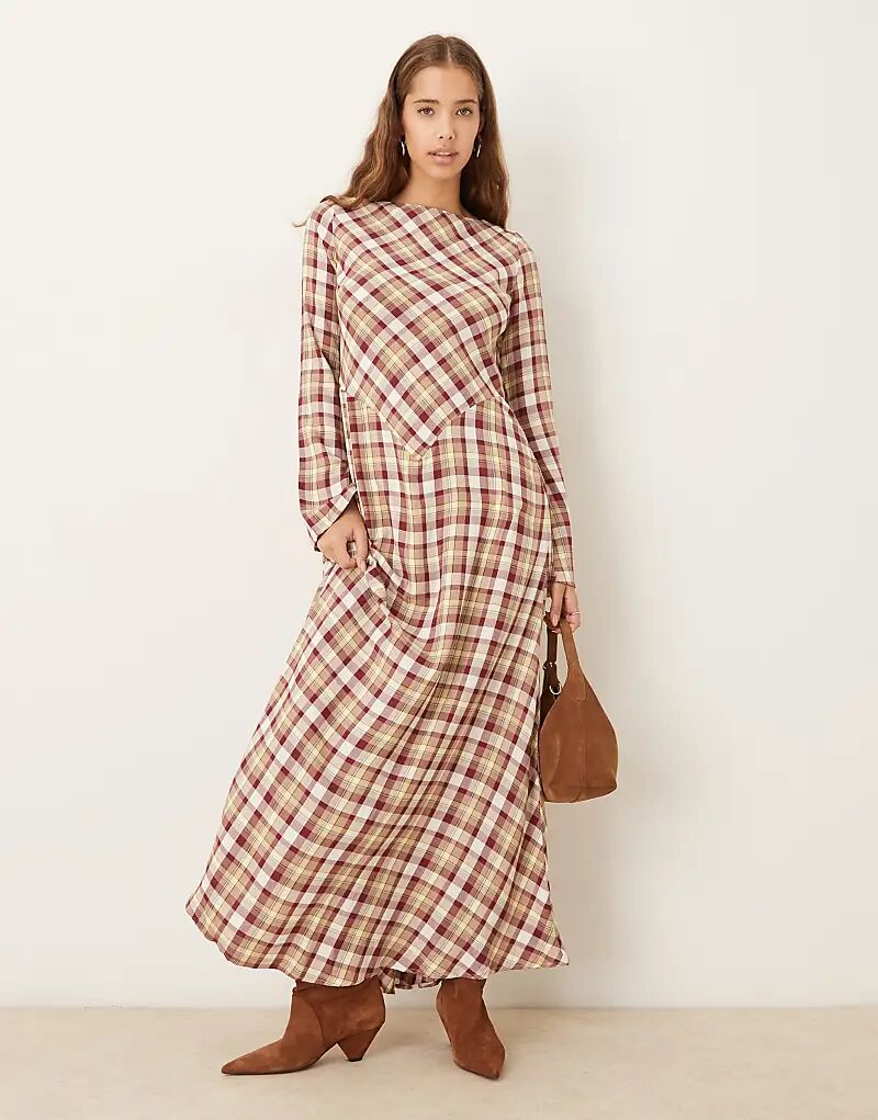 

Длинное платье ASOS DESIGN в разноцветную клетку