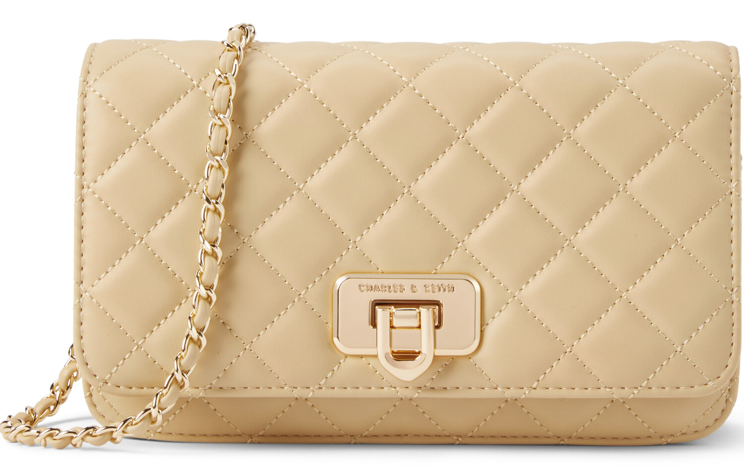 

Charles&Keith CHARLES & KEITH Женская свадебная сумка на плечо, Бежевый