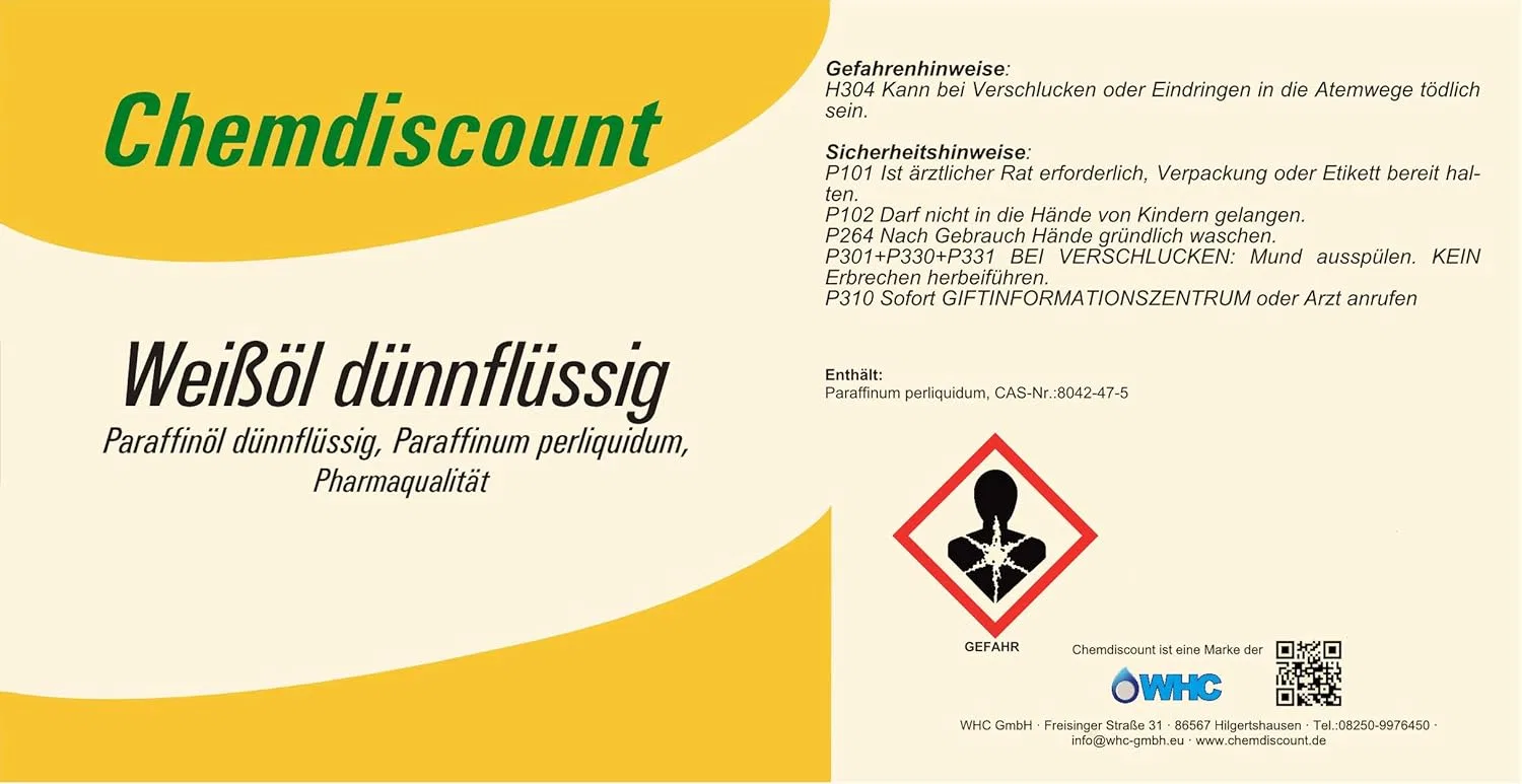 Жидкое белое масло Paraffinum Perliquidum ‎Chemdiscount — фото 2