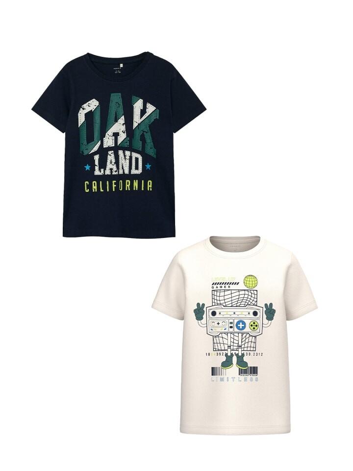 

Футболка name it, цвет weiß/dunkelblau