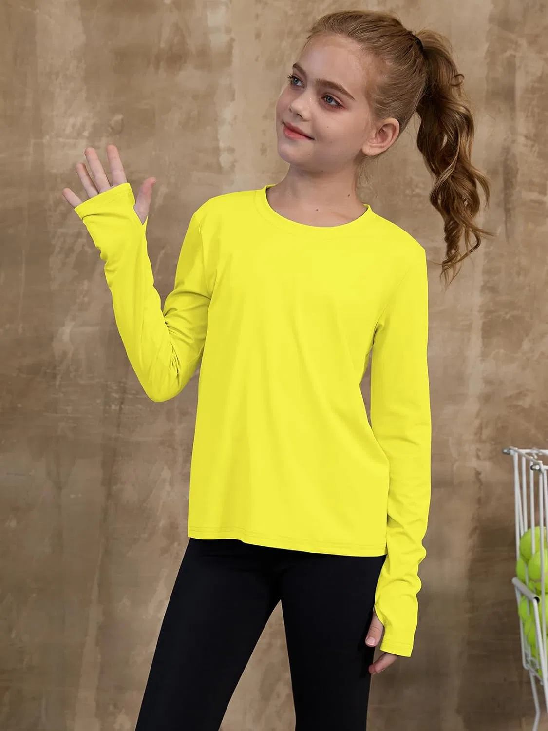 Детская футболка с длинным рукавом Activewear ZDC, желтый — фото 4