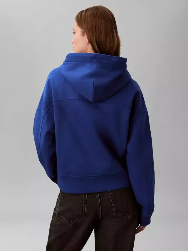 Худи с укороченным принтом и логотипом Script Logo Calvin Klein, Admiral Blue — фото 3