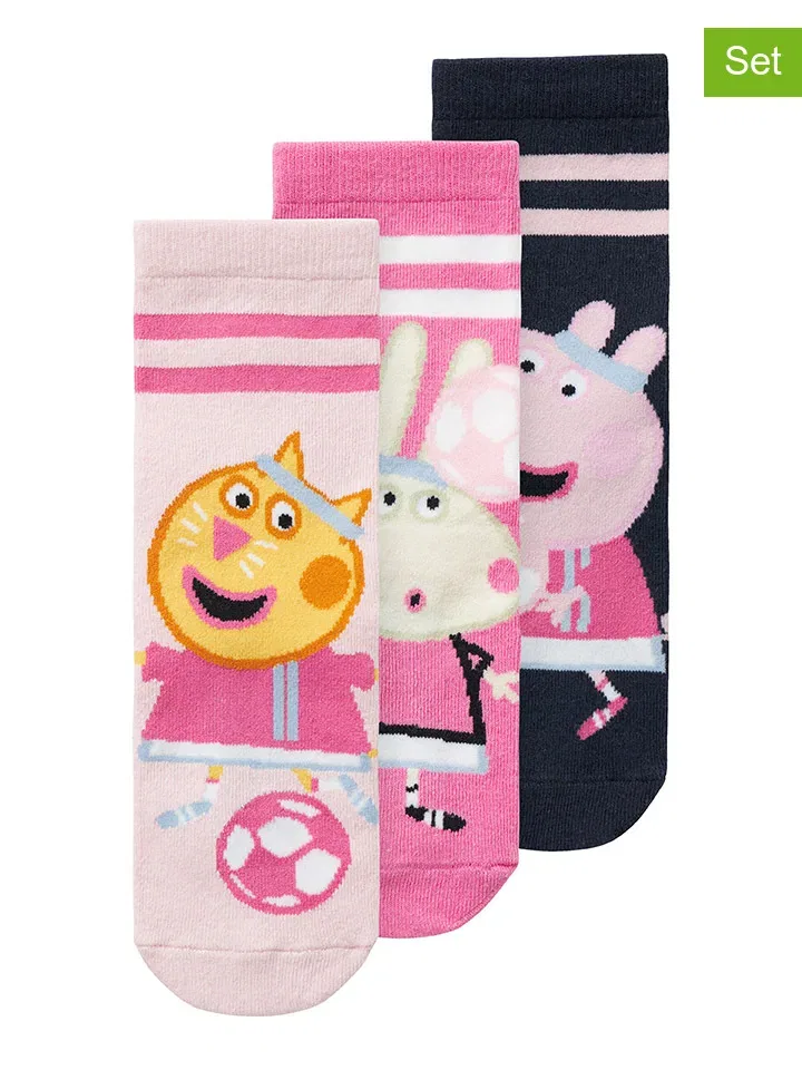 Носки 3-парный набор Peppa Name it, темно-синий/розовый/розовый