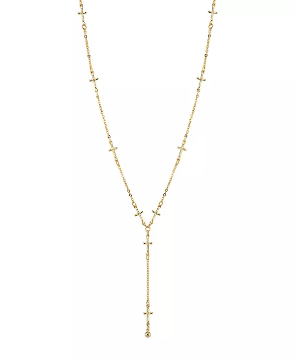 

Ожерелье с крестообразной цепочкой Y из 14-каратного золота, регулируемое, 15 дюймов 2028, yellow
