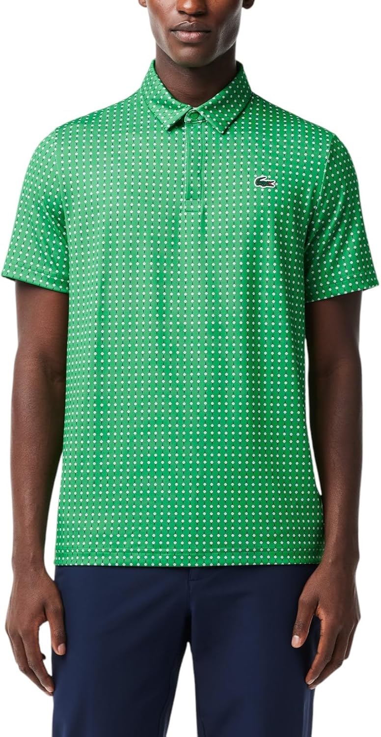 

Lacoste мужская поло для гольфа Regular Fit с защитой от ультрафиолета, Green & White