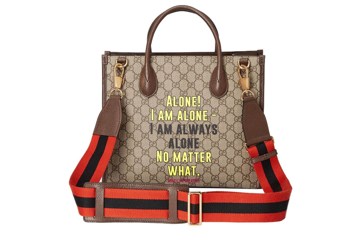 GUCCI Кожаная сумка-шоппер с канвасной отделкой через плечо малого размера мужская эбеновая — фото 3
