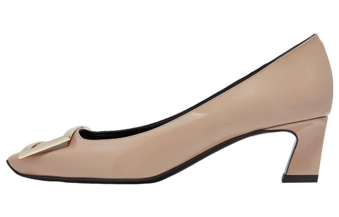 Каблук-катушка Высокие каблуки 4,5 см Женские Коричневые Roger Vivier — фото 2