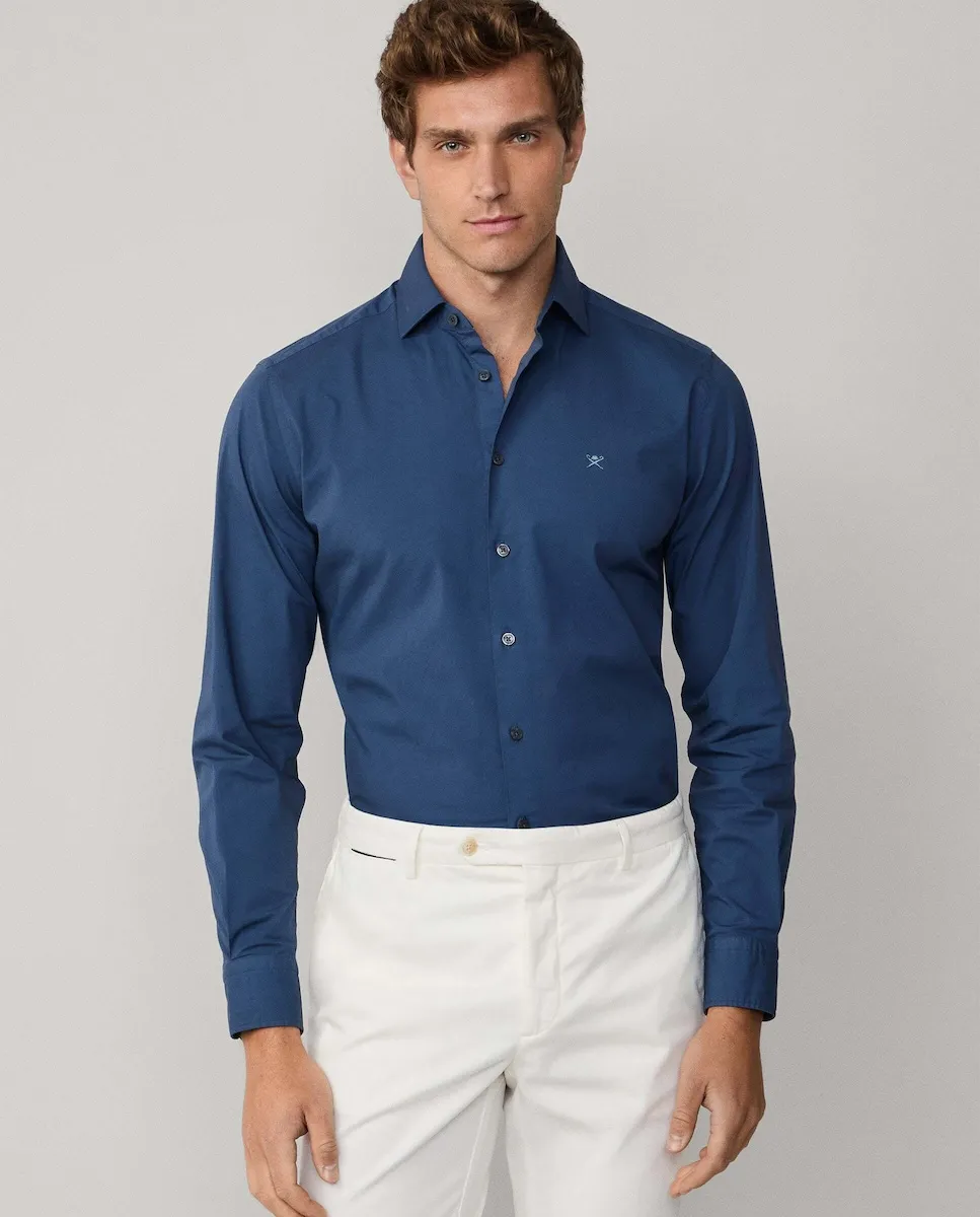 

Рубашка HACKETT ESS GMD поплин Hackett, индиго